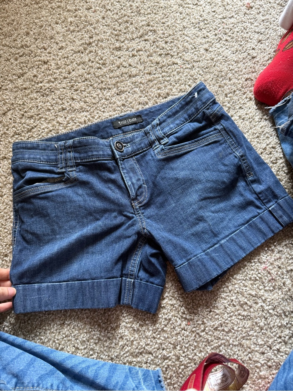 White House Black Market Indigo Denim Rolled Hem Jean Shorts